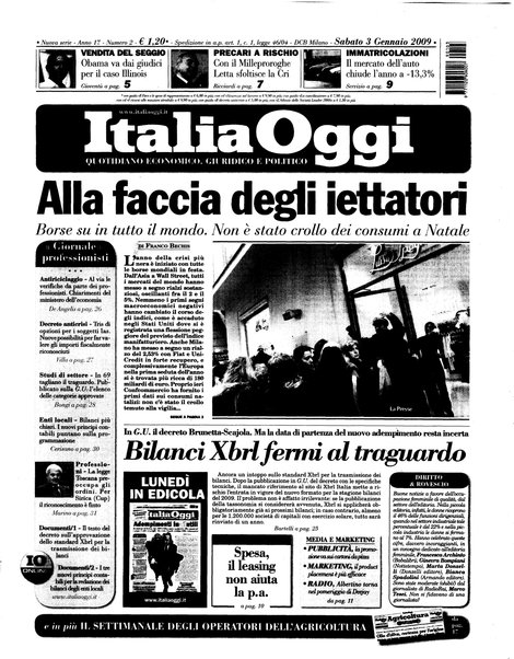 Italia oggi : quotidiano di economia finanza e politica